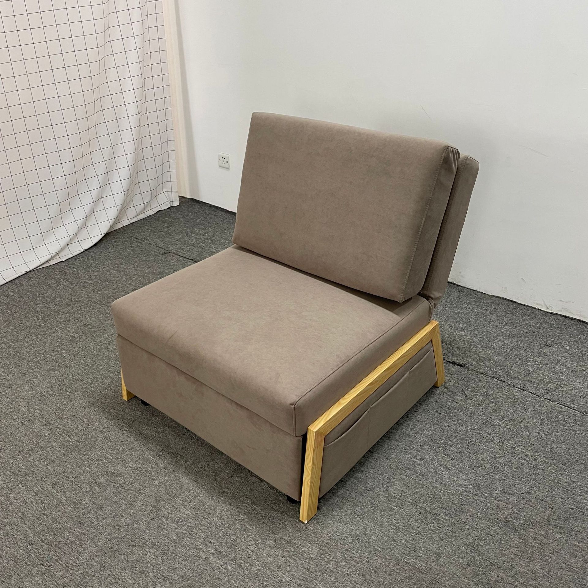 Sofá de tela moderna simple y tecnológica para una sola persona plegable alquiler pequeño tipo de casa sala de estar balcón peinado multifuncional