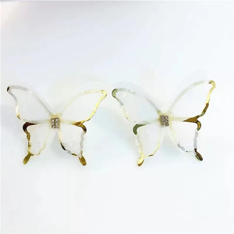 Korean Version Of Hollow Double Layer Butterfly Stud Earrings display picture 1