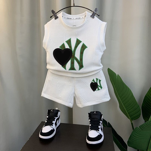 Summer Vlogger Kids' Tank Top Set 2024 Korean Version New Arrival Baby Thin Clothing Children's Stylish Two-Piece Set