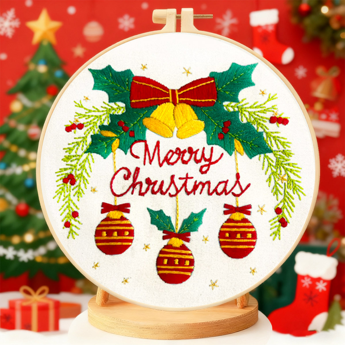 Bolsas de materiales de bordado transfronterizas explosivas de Navidad dos algodón de alta calidad bordado fábrica de decoración del hogar al por mayor