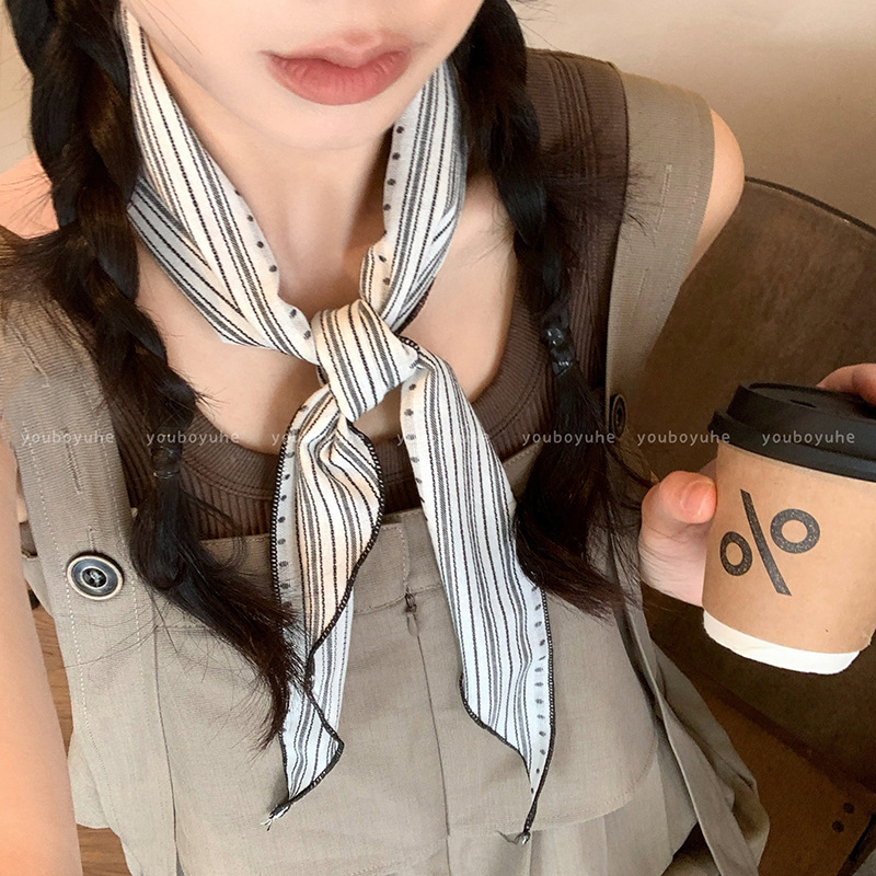 复古文艺棉麻丝巾女春夏出游护颈装饰三角巾系脖领巾日韩百搭围脖|undefined