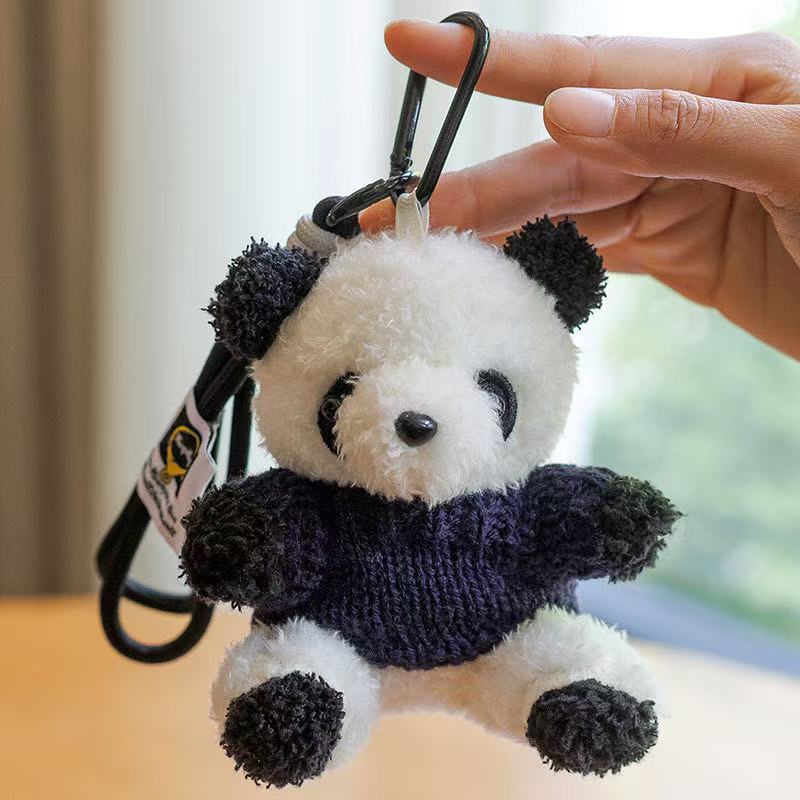 Cute panda gigante muñeca colgante logotipo impreso regalo de graduación sombrero médico panda muñeca evento regalo de promoción