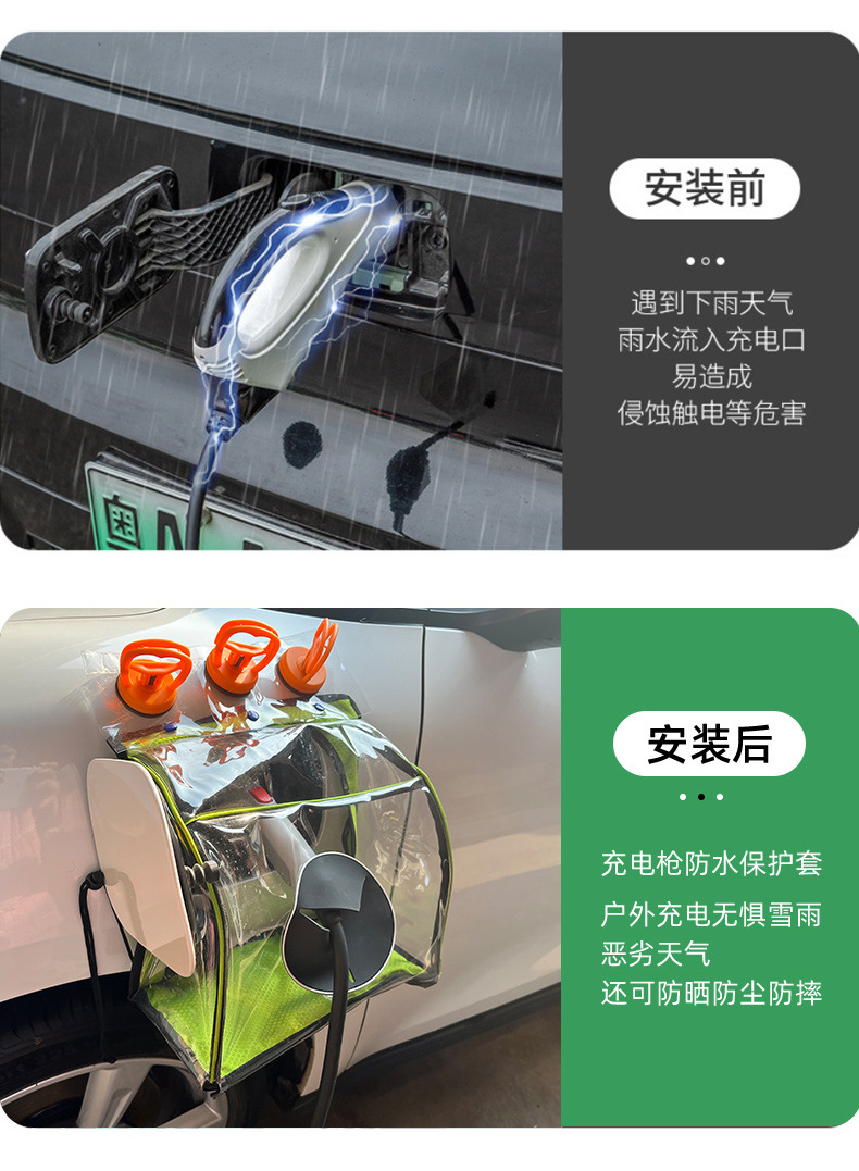 New energy vehicle supplies new energy charging gun rain cover suction cup aluminum body special charging rain cover