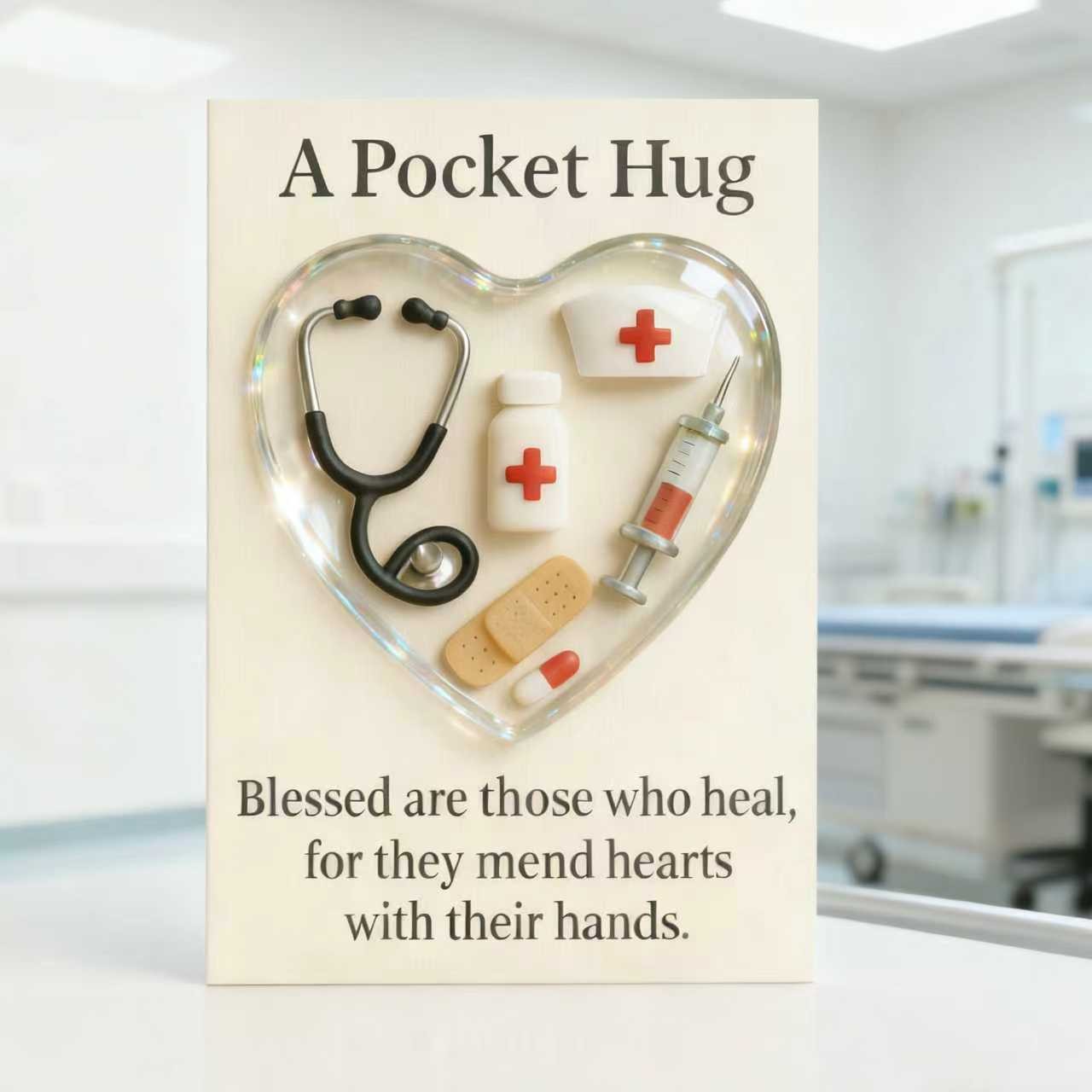 Colgante bolsillo transfronterizo abrazar amor acrílico 2D plano medalla conmemorativa en forma de corazón ángel con emoción inspiradora image 98