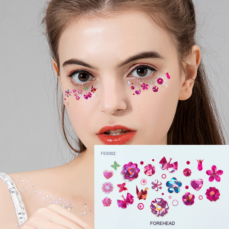 Yijie's New Eye Makeup Stickers, Beauty Stickers, Cross-Border Trade Children's Stickers, Cartoon Cute Butterfly Temporary Tattoo Stickers