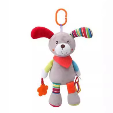 Cute multifunctional teether soothing doll puppy rabbit colorful jingle doll with noise paper baby toy