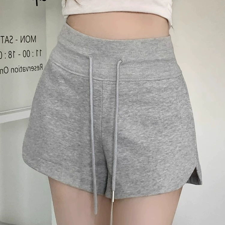 Tide, спортивные шорты, леггинсы, облегающие брюки для отдыха, американский стиль, шнурок, высокая талия