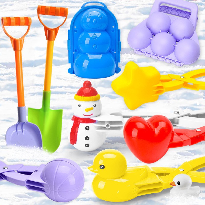 Juguetes de nieve para niños, patitos, artefactos de nieve de invierno, niños juegan con herramientas de nieve, agarrando clipes de nieve, luchando contra la nieve.