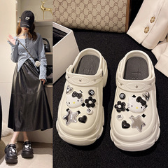 小個子厚底洞洞鞋女 6cm增高防滑時尚拖鞋 可愛沙灘包頭涼鞋批發