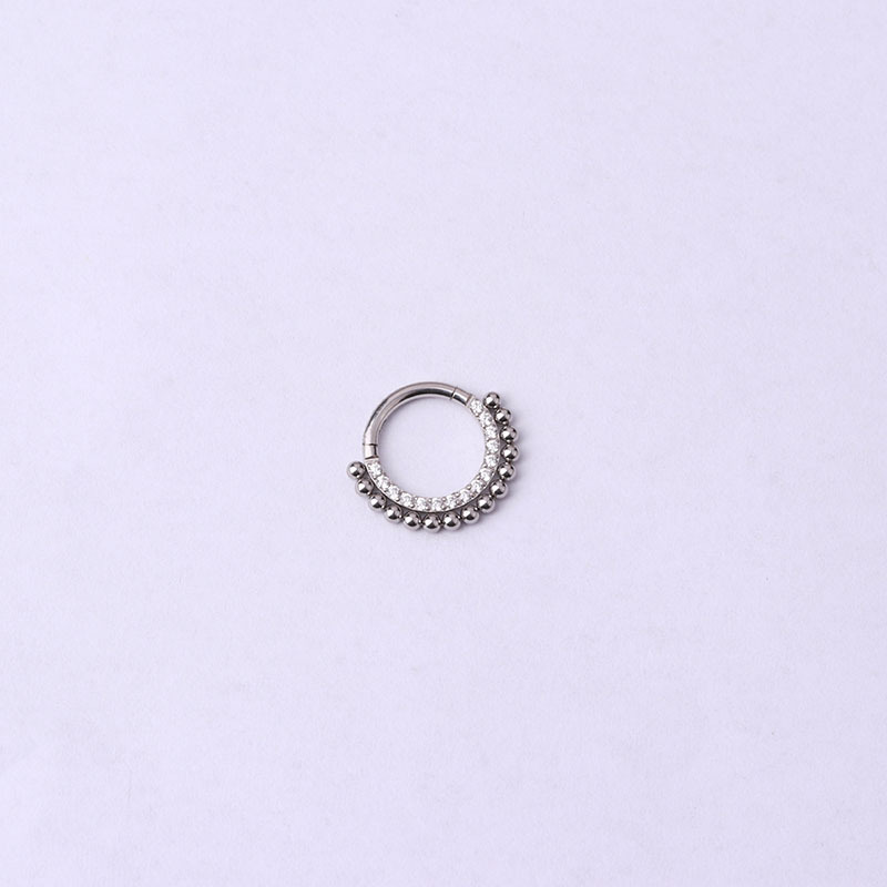 15g Weight Zircon Inlay Material Nose Ring Classification 316L Stainless Steel Material Geometric Pattern Unisex Gender Fashion Style Waterproof Non Tarnish, Surgical Steel, Inlay Craft 316L Stainless Steel Zircon Geometric Waterproof Non Tarnish Surgical Steel Fashion Nose Ring For Unisex 3