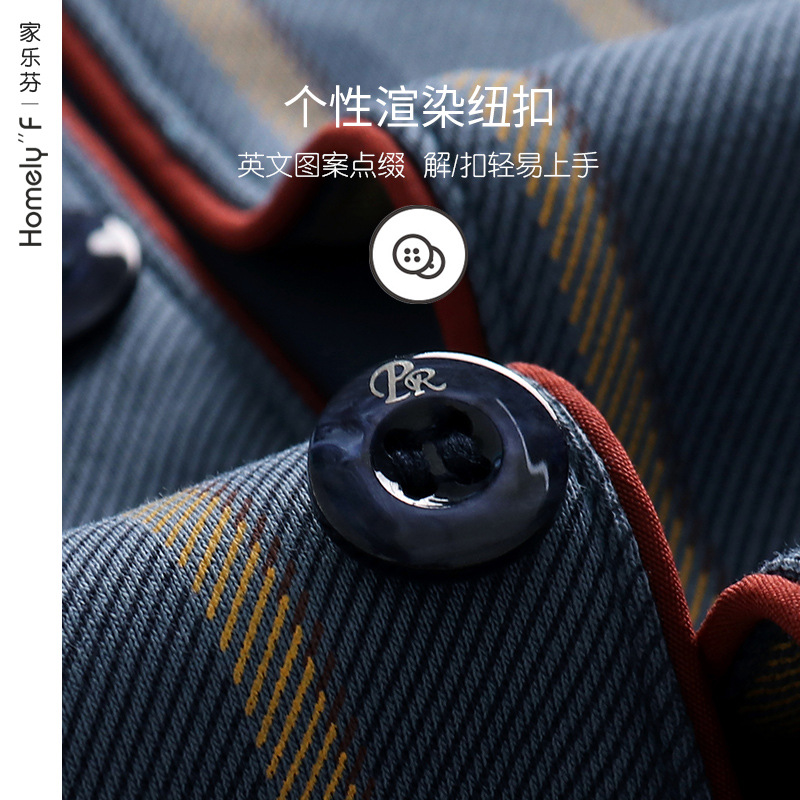 2023 nuevos pijamas de los hombres de primavera y otoño 100% algodón de manga larga ropa de los hombres cuatro estaciones traje fino