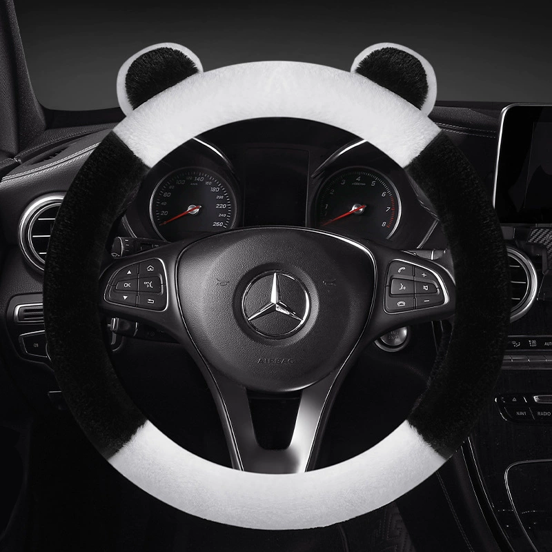 2024 новый Hongyi Color Panda плюшевый зимний автомобильный чехол рулевого колеса