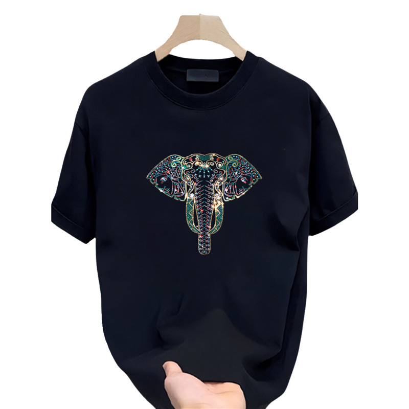 Hochwertiges, neues, kurzes T-Shirt aus reiner Baumwolle für den Sommer, vielseitiges Unterhemd mit halblangen Ärmeln für Herren in lockerer Passform_voghion.com