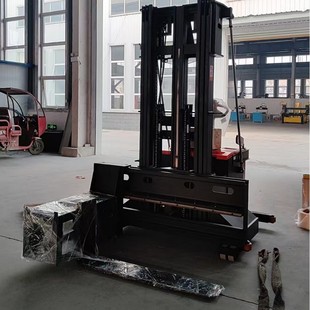 Lateral electric stacker Narrow aisle left right fork out