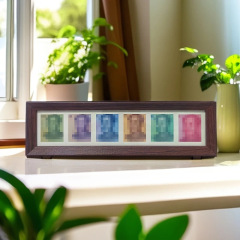 胡桃色六行人民元フォトフレームDIY記念貨幣展示は友人に飾りを飾って増運多金フォトフレームを作る