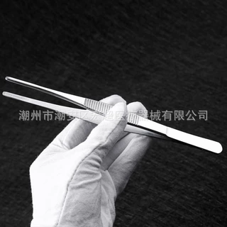 加工不锈钢水草镊子304镊子弯头抓蝎子防滑园艺烧烤镊爬宠镊
