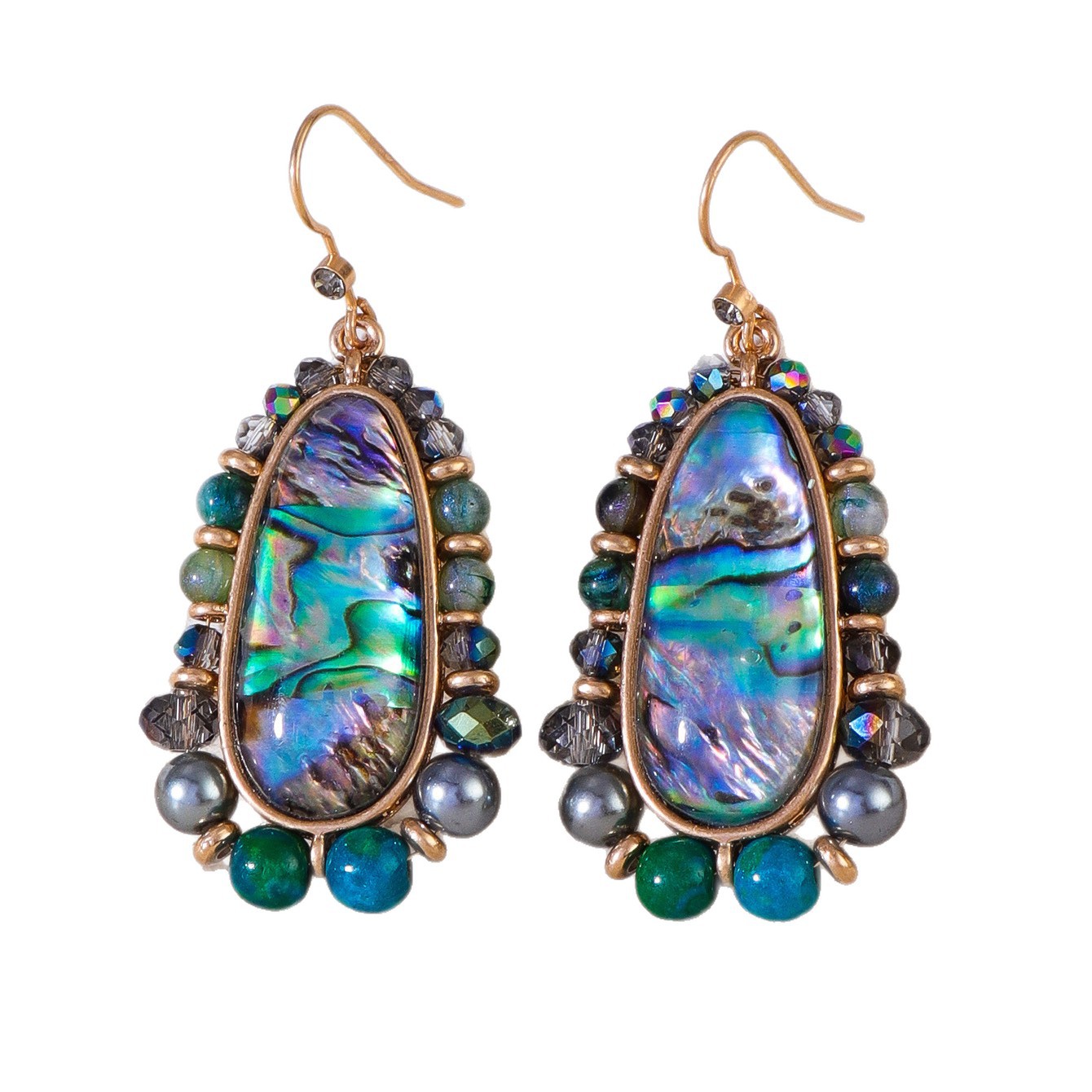 Bohemian Abalone Shell Beaded Earrings European American Style_voghion.com