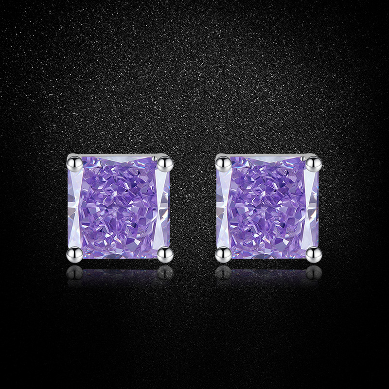 1 Pair Elegant Streetwear Geometric Plating Copper High Carbon Diamond Ear Studs display picture 11