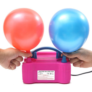 Long Balloon Electric Air Pump Double Hole Inflator Balloon Blowing Machine Rechargeable Air Pump Electric Pump Pink