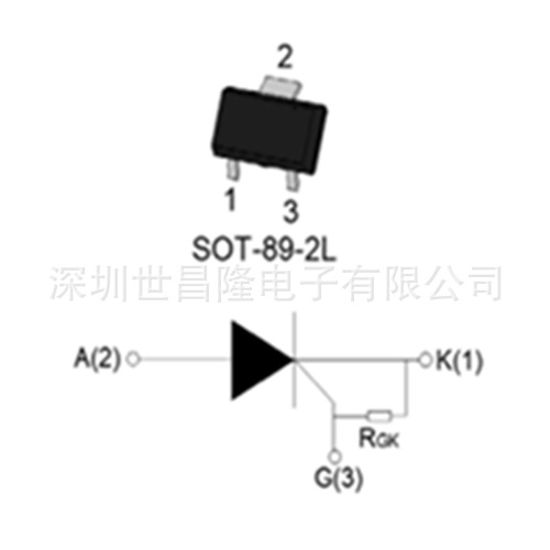JX017N2捷捷微门极灵敏型单向可控硅1800V 1A IGT:0.2mASOT-89-2