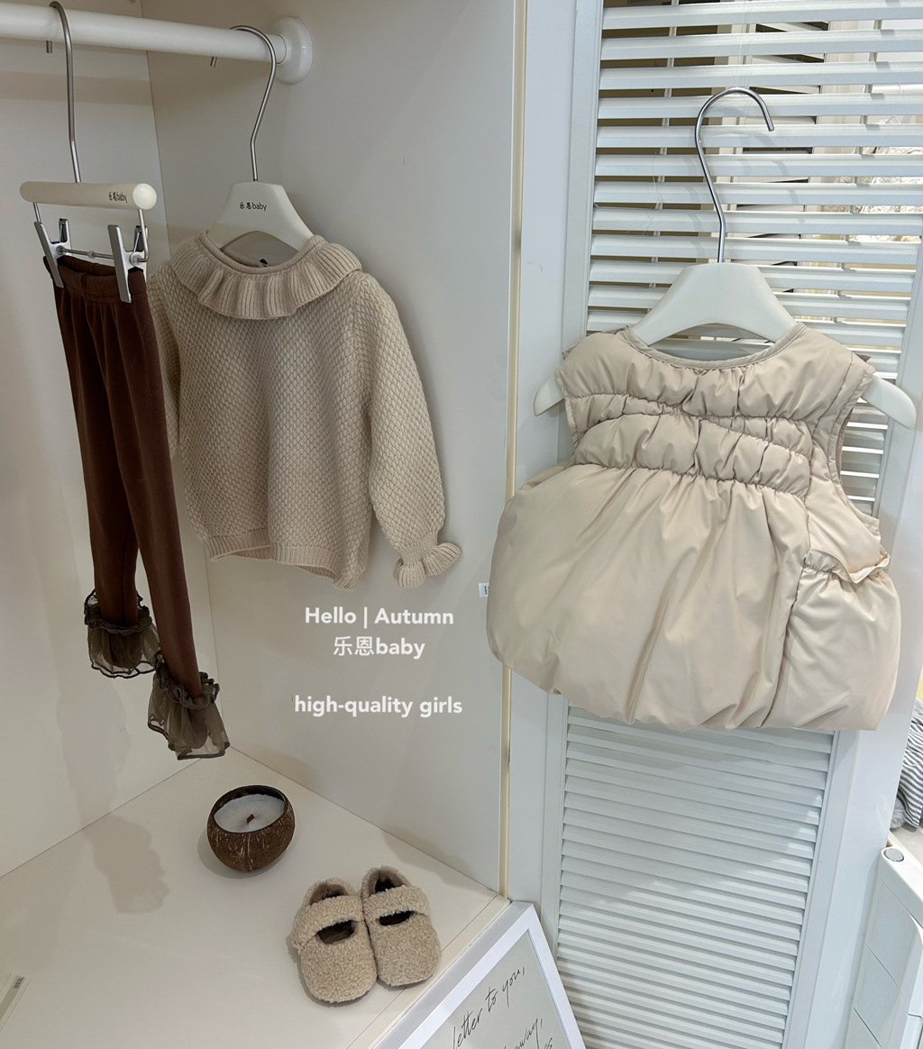 [Leen Children's Clothing] Chaleco de algodón de terciopelo de nube de estilo occidental de estilo coreano nuevo estilo de invierno para bebés