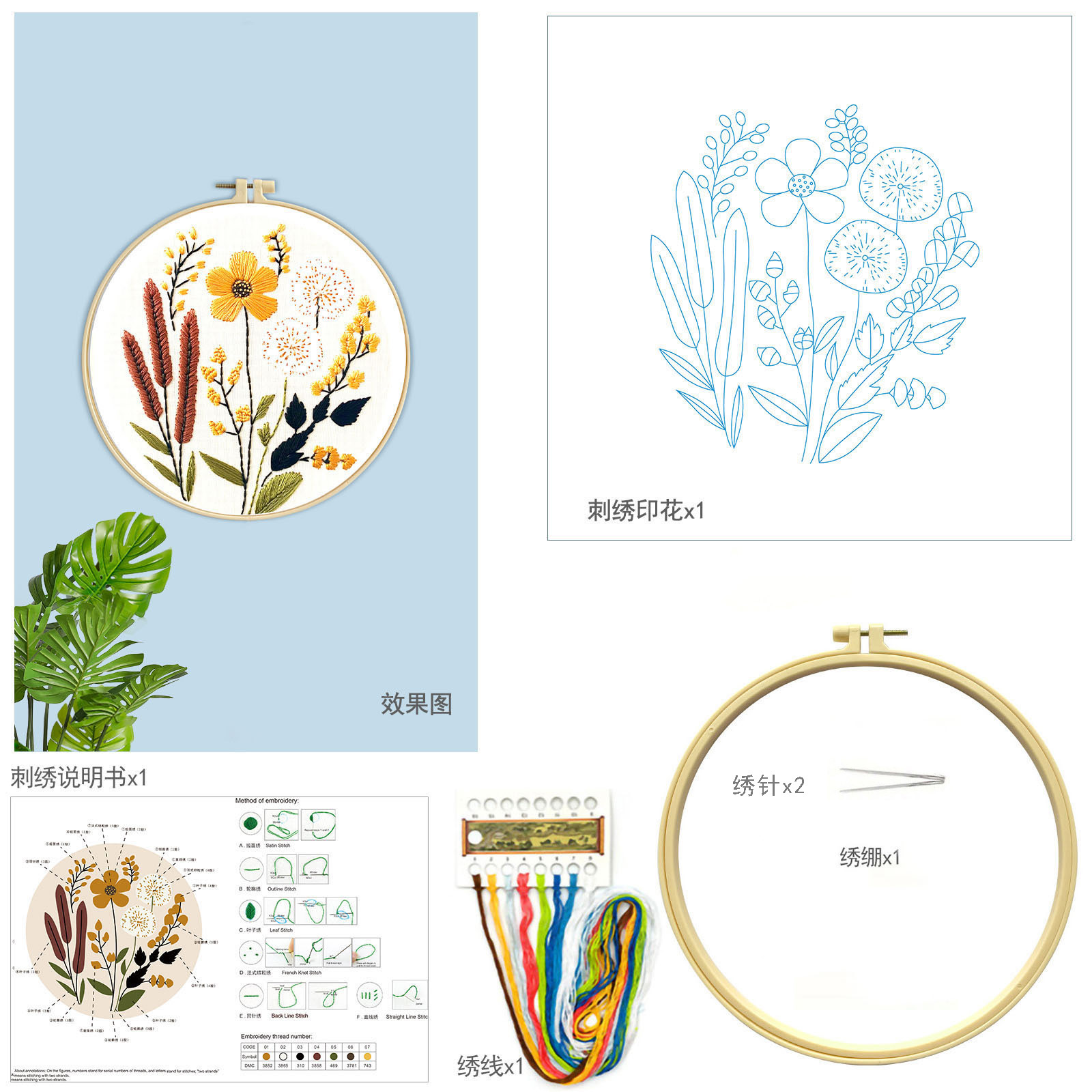 Mona Lisa bordado real flores y plantas colección nueva simulación de estilo chino bordado decoración bordado a mano