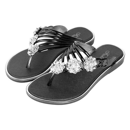 2025 Diamond-Studded Strap-On Slides for Women, Beach Lightweight Casual Outwear Herringbone Sandals Flat Water Diamond Cool Slippers