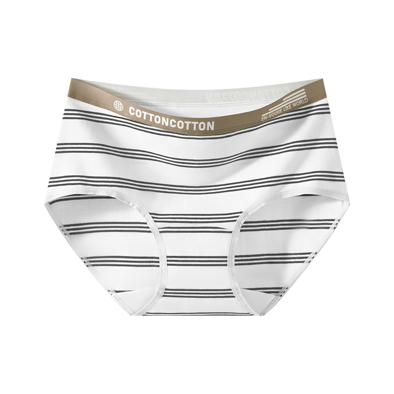La promoción principal es la ropa interior de cintura media de algodón de estilo deportivo a rayas de estilo ins, ropa interior de mujer de entrepierna antibacteriana con puesto de algodón agradable para la piel