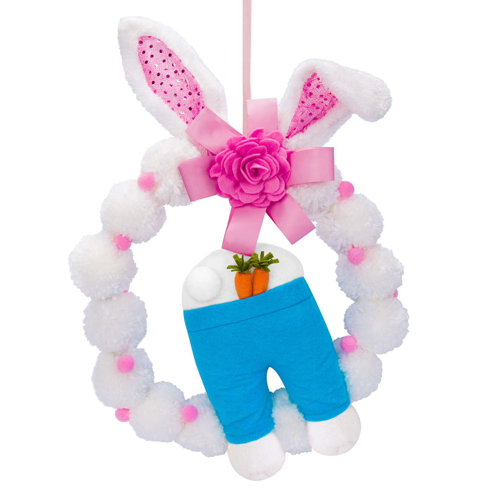 Transfronterizo nuevo conejo de Pascua adornos de peluche Orejas de conejo puerta de pared de la ventana colgante lindo regalo