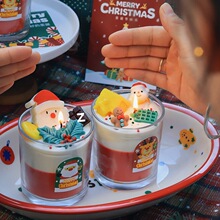 圣诞节香薰蜡烛氛围感礼物candle跨境圣诞老人雪人姜饼人造型ins