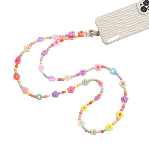 Yi Lian's new acrylic beaded mobile phone chain pearl crossbody strap chain mobile phone case pendant pendant gift for women