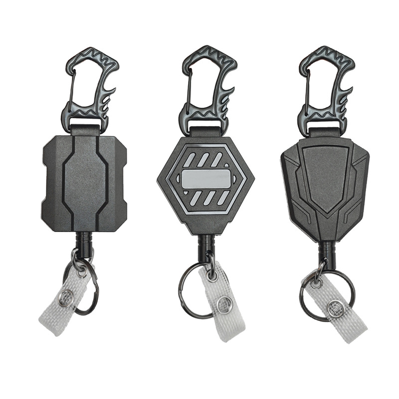 Multifunctional Magnetic Suction with Back Clip, High Elastic Steel Wire Rope, Outdoor Easy-Pull Buckle, Telescopic Keychain, Heavy-Duty Backpack Hook