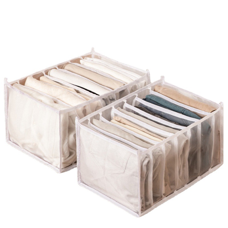 Caja de almacenamiento transfronteriza de ropa y pantalones compartimento de ropa armario caja de almacenamiento de jeans domésticos caja de almacenamiento en capas