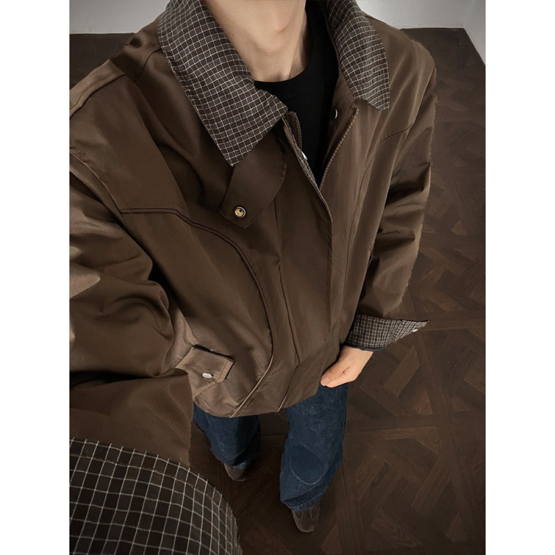 Autumn Men's Patchwork Color-Block Lapel Italian-Style Jacket with 3D Tailoring Design, Trendy and Stylish Online