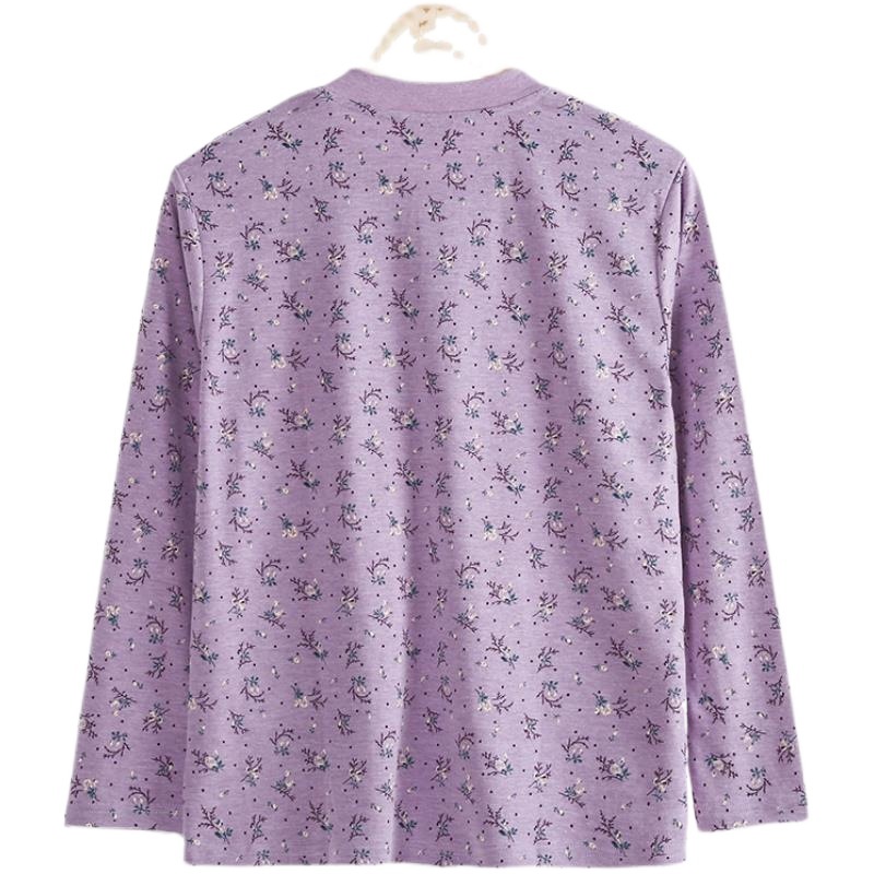 중노년 여성 가을옷, 노인용 순면 속옷, 순면 할머니 가디건 속옷, 오픈 플래킷, 따뜻한 옷, 가을 겨울