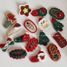 秋冬圣诞发夹毛线针织发卡夹子可爱碎发夹高级感刘海侧边bb夹发饰