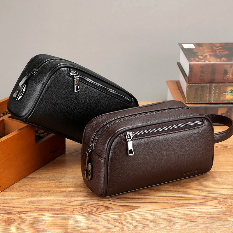 New Men's Clutch Bag with Password Lock, Large Capacity, Business Casual Handbag, Soft Leather Multi-Pocket Clutch Bag for Men