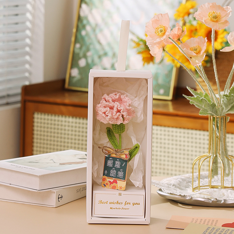 2025 新しい実用的な教師の日の花束ギフトウールかぎ針編みの小さな花束手編み教師ギフト|undefined