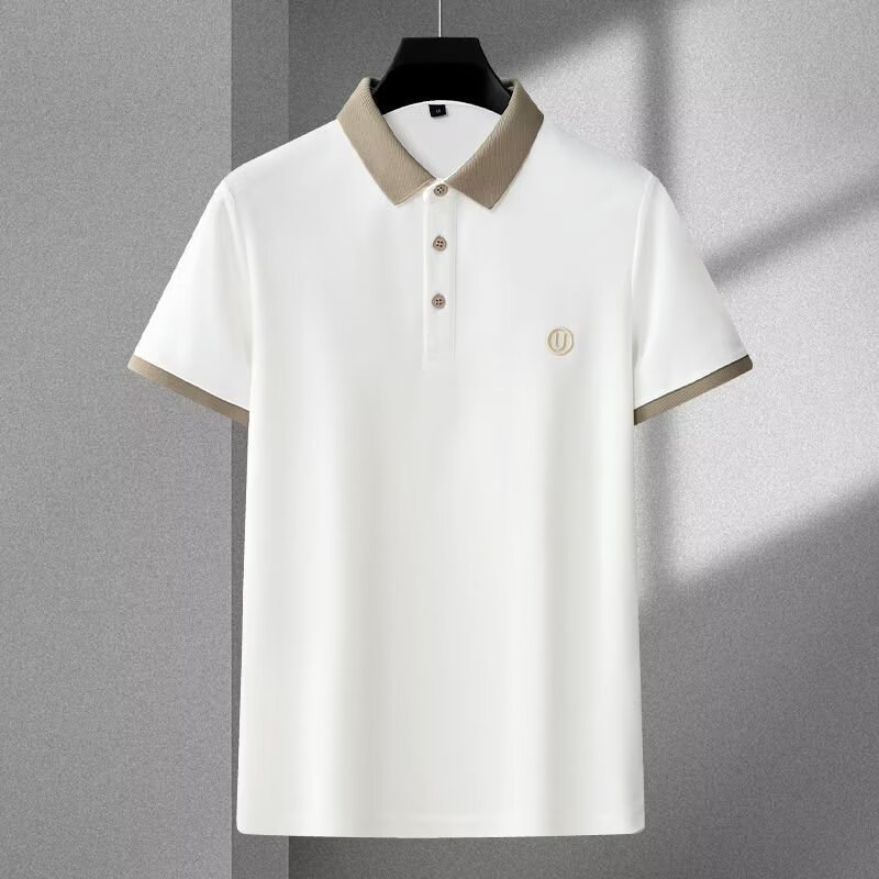 Polo de mangas cortas con solapa, camiseta de verano de moda para hombres, camiseta coreana de tendencia delgada 2026 nueva camiseta versátil