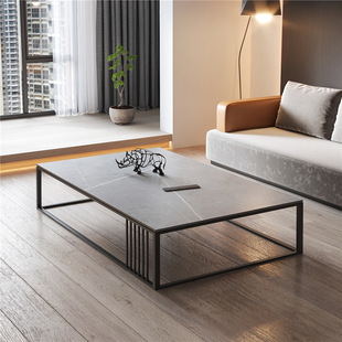 Hyundai simple rock board coffee table home living room sofa tea table office light luxury marble minimalist coffee table