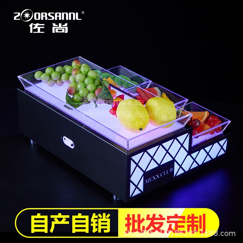 Placa de fruta luminosa KTV plato de merienda creativo especial plato de fruta seca pastel de fruta Placa de merienda de fruta LED barra Placa de fruta luminosa