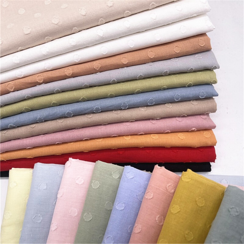 New cotton gauze small jacquard cotton woven fabric children's clothing women's shirt skirt fabric