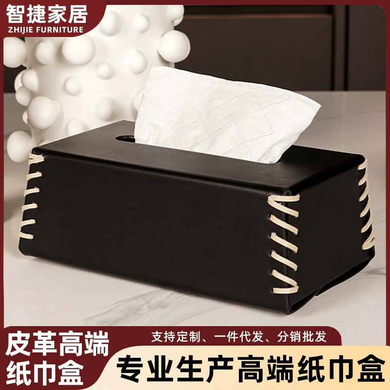 Коробка для салфеток, коробка для салфеток, стиль ins, элитная гостиная, роскошный настольный компьютер для дома, высококачественная кожаная коробка для салфеток