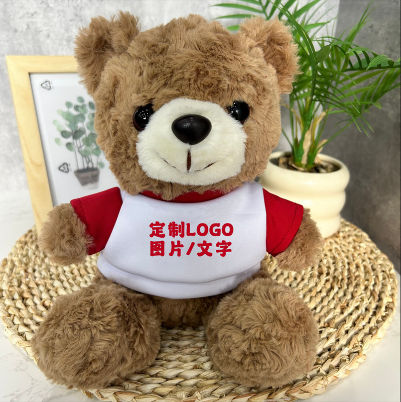 公仔小熊换衣服T恤校服毛衣娃娃毛绒玩具玩偶来图来样印制logo|undefined