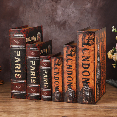 复古家居饰品摆件现代简约假书装饰客厅酒店摆设仿真书道具摆设