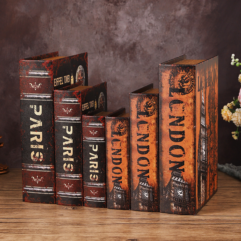 复古家居饰品摆件现代简约假书装饰客厅酒店摆设仿真书道具摆设