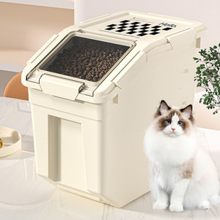 Cat Food Storage Barrel Jin Dog Food Sealed Barrel Moisture-proof Barrel Pet Food Cat Rice Barrel Jar Household Storage Box