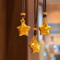 「星月恋曲」新中式金色星星月亮项链日常百搭简约编织锁骨链
