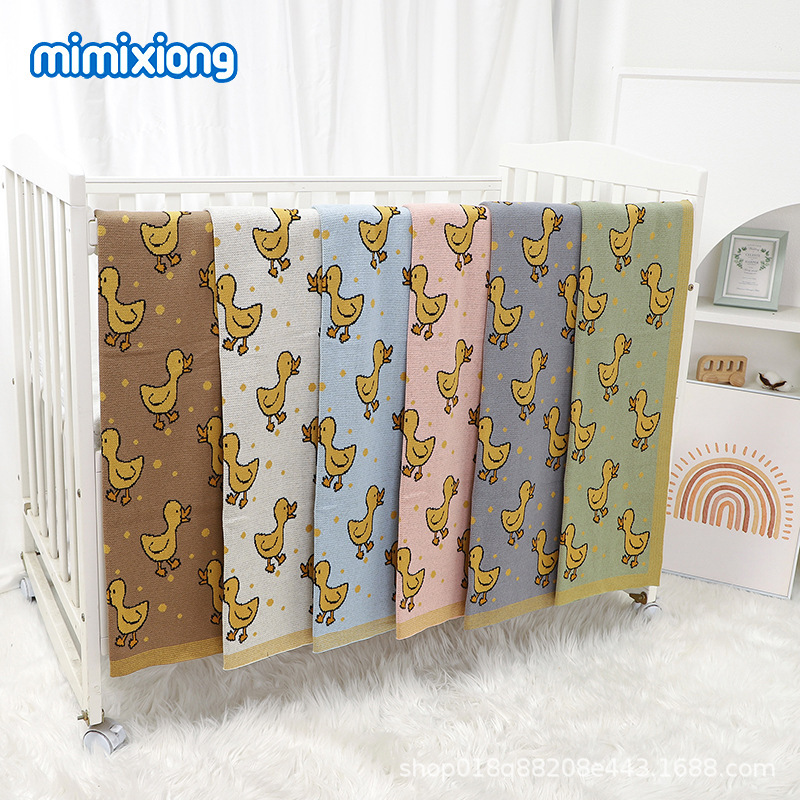 Caricatura pato jacquard mantas mantas mantas de aire acondicionado mantas de siesta Amazon mantas de punto mantas de venta caliente transfronteriza