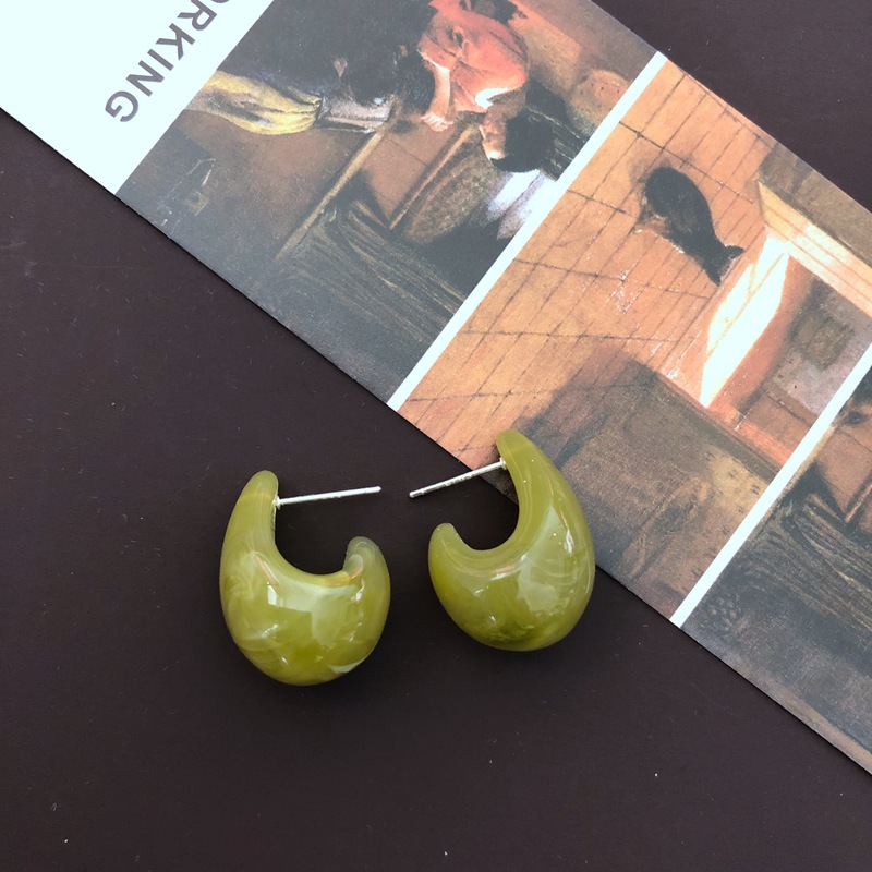 Resin Small Snail Shape Earrings display picture 4